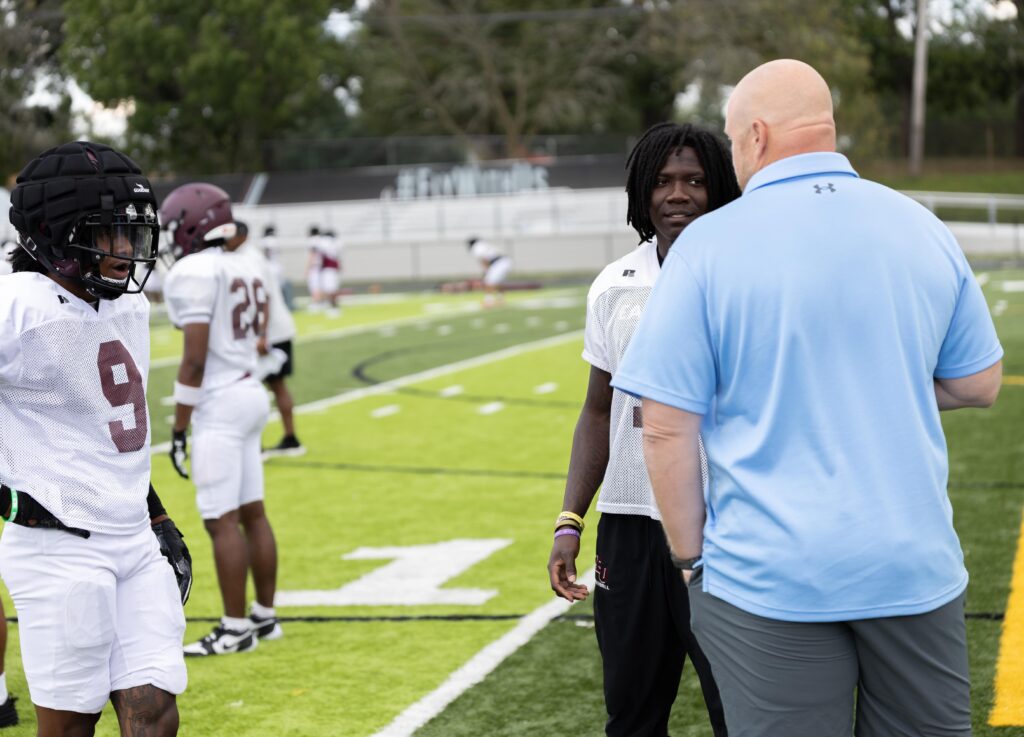 New AD Brian Bingaman interacts with his players on a regular basis. 